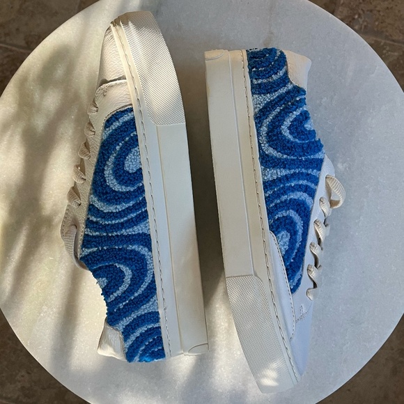 SOLUDOS | Ibiza Psychedelic Spiral Summer Sneakers in Marine Blue | Size US 9 - Picture 7 of 13